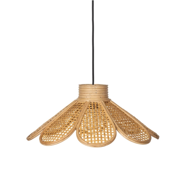 Rattanowa lampa sufitowa Flore kwiatek