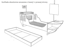 Łóżko statek szary