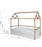 Bellamy łóżko domek Lotta 90x200 białe + szuflada